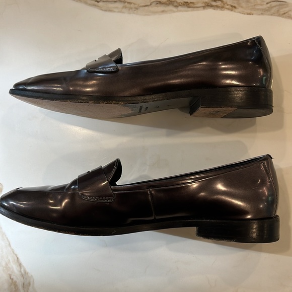 VGUC patent leather Sigerson Morrison dark steel coloured loafers - Picture 6 of 9
